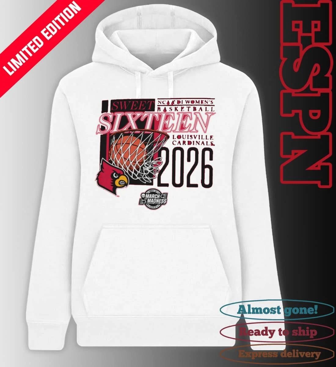 Louisville Cardinals 2026 NCAA DI Women’s Basketball Sweet Sixteen – Fort Worth Regional T-Shirt