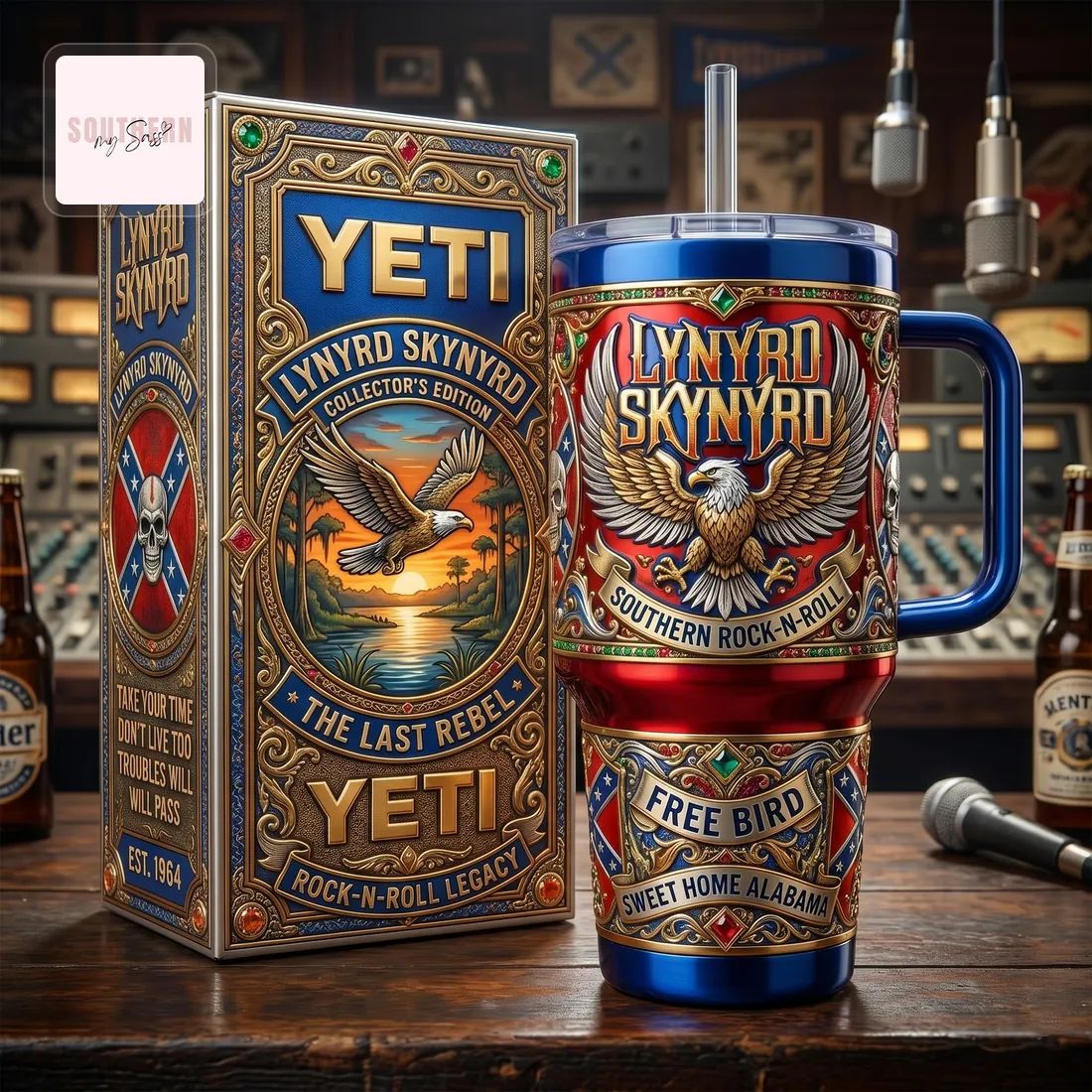 Lynyrd Skynyrd Collector’s Edition 40oz Insulated Tumbler With Handle
