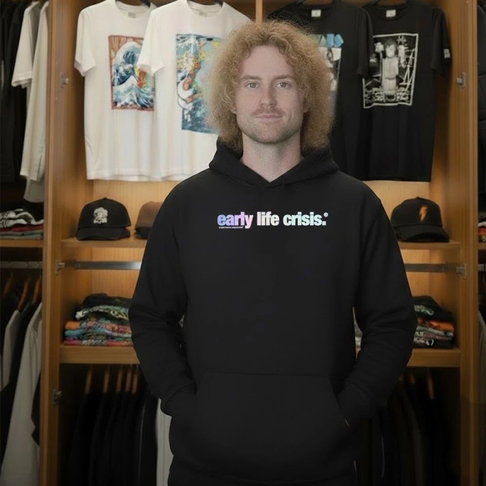 Nettspend Early Life Crisis Black Holographic T-Shirt