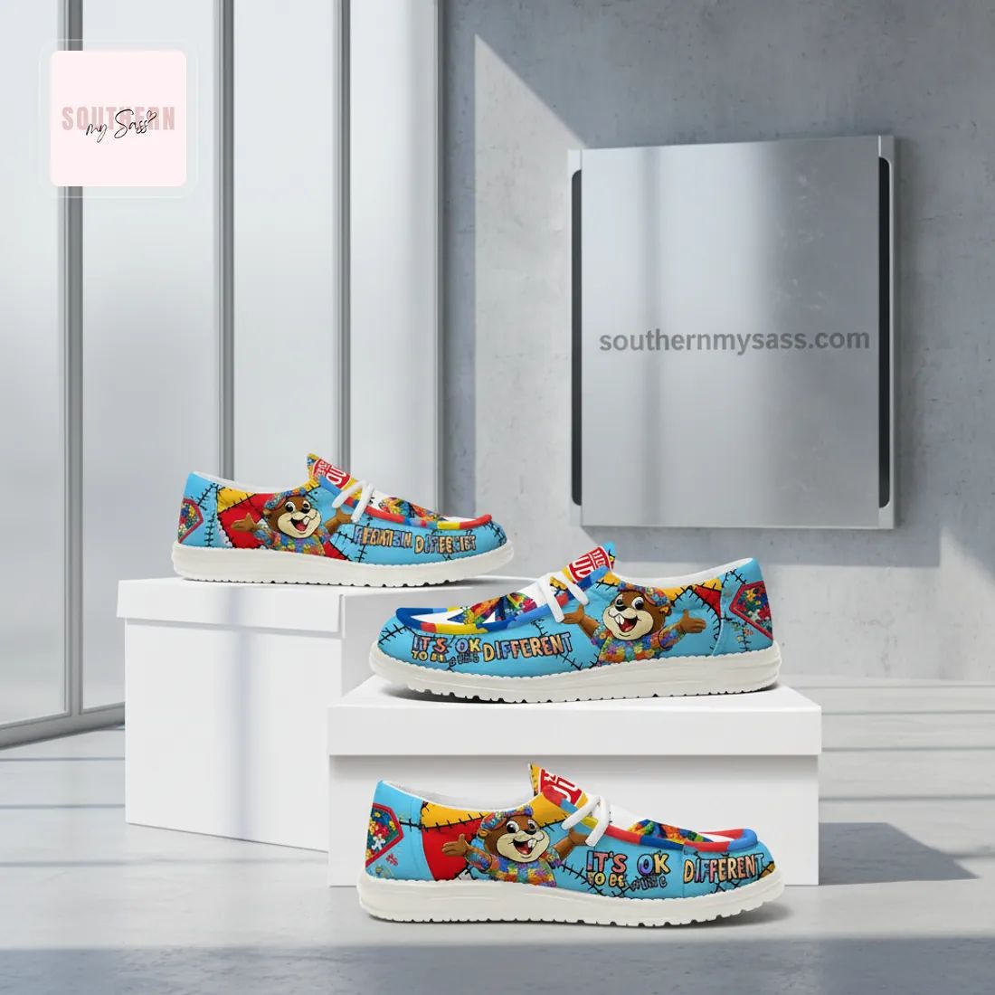 Buc-ee’s Autism Awareness It’s OK to be Different Hey Dude Shoes