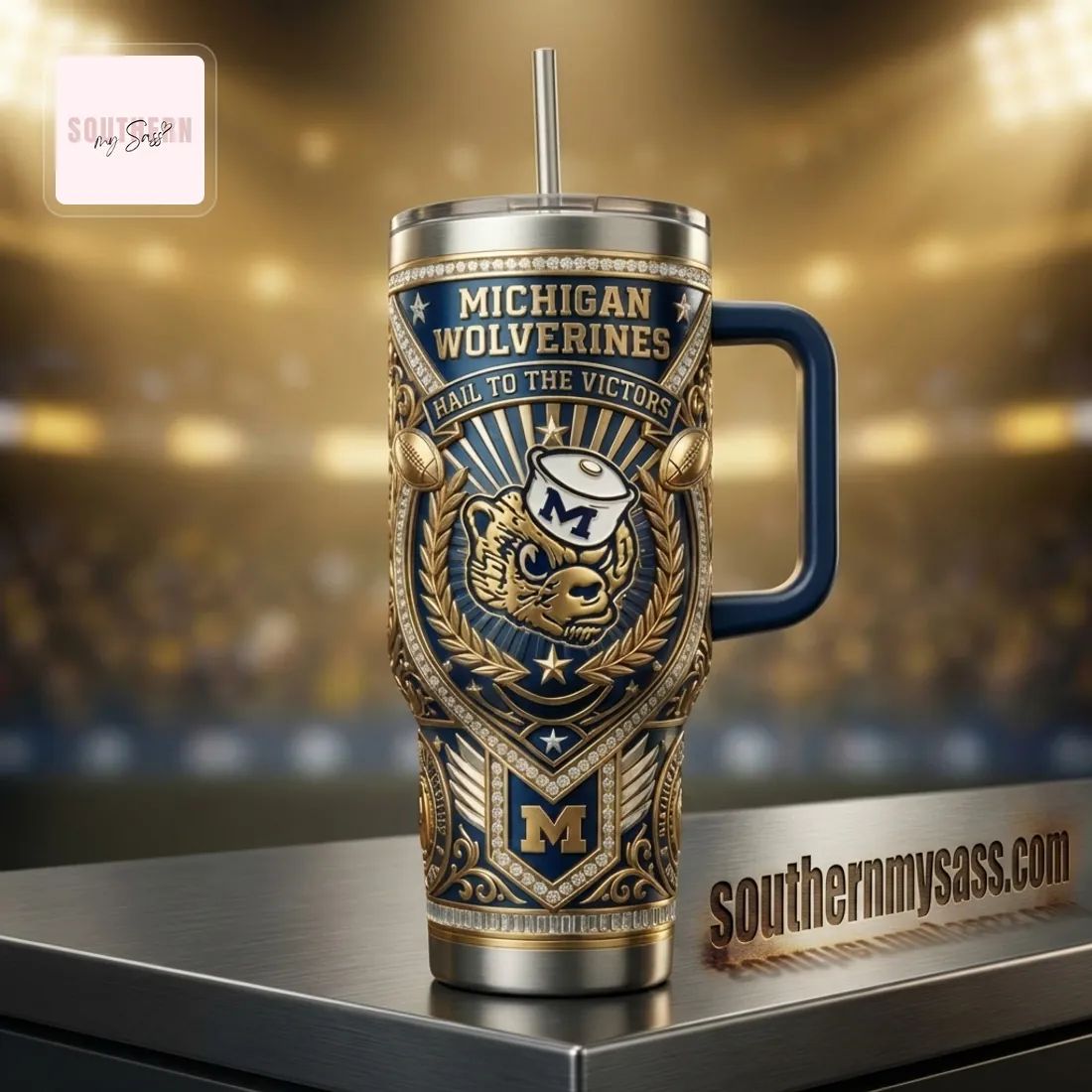 Michigan Wolverines “Hail to the Victors” Premium Tumbler