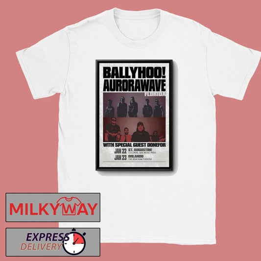 BALLYHOO! And Aurorawave Jan 22 2026 Colonial Oak Music Park In St. Augustine FL Poster shirt