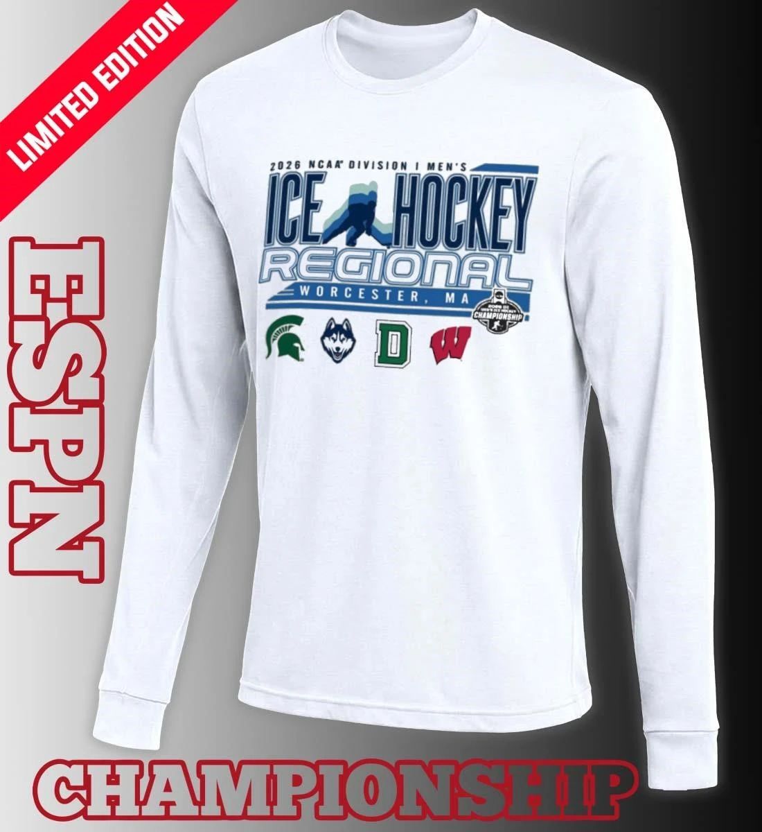 Worcester, MA 2026 NCAA DI Men’s Ice Hockey Regional Shirt