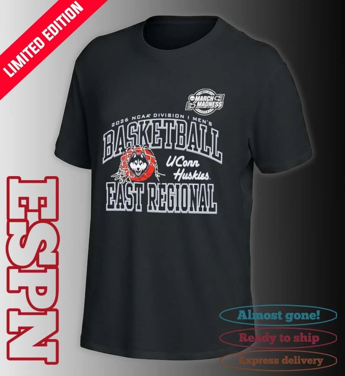 Uconn Huskies 2026 NCAA DI Men’s Basketball Sweet 16 – East Regional T-Shirt