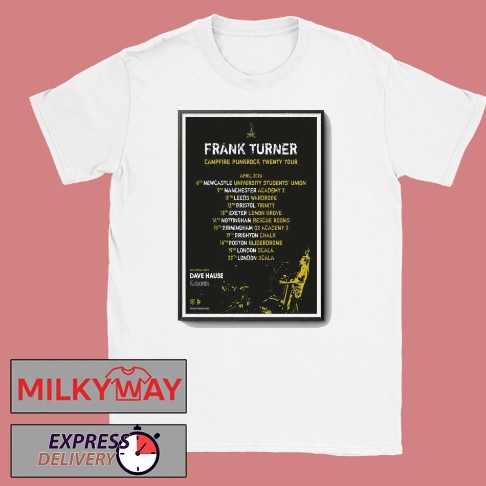 Frank Turner Campfire Punkrock Tour 2026 Poster shirt