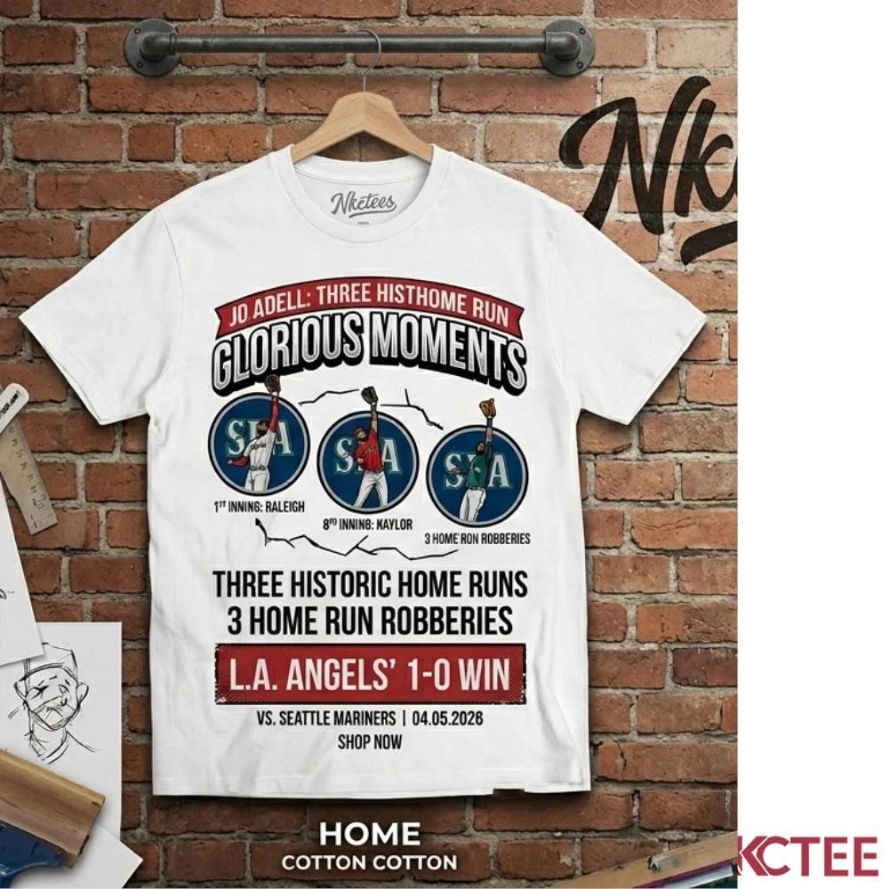 NKCtees Jo Adell Glorious Moments T-Shirt – 3 Home Run Robberies Commemorative Edition – White