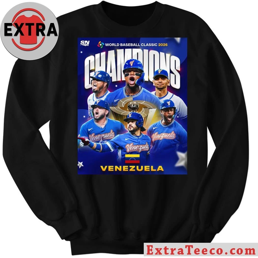 Venezuela won the 2026 World Baseball Classic, defeating the United States by a narrow margin of 3-2 Shirt