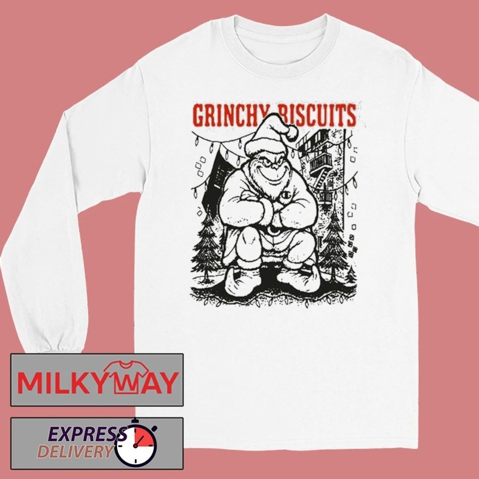 Grinchy Riscuits 2025 White Shirt