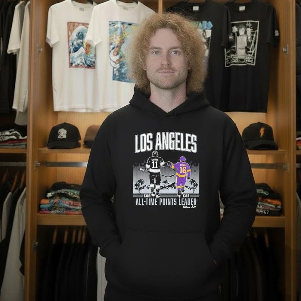 Anze Kopitar and Marcel Dionne Los Angeles All-Time Points Leader Shirt