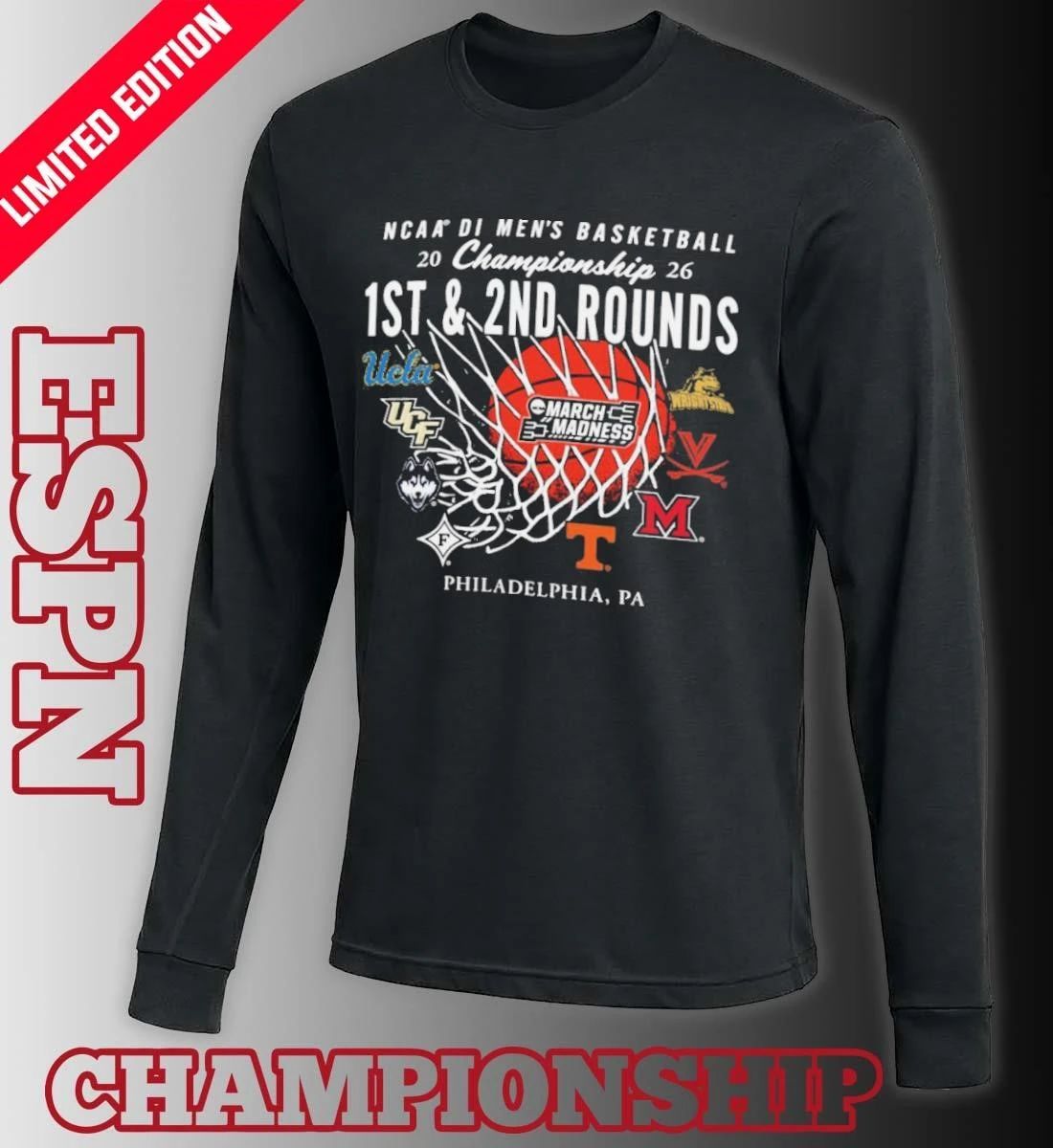 2026 NCAA DI Men’s Basketball 1st, 2nd Rounds – Philadelphia Shirt