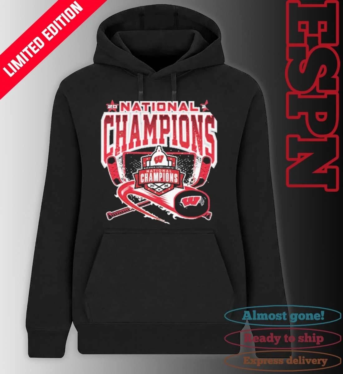 Back-to-back Natty Champs Wisconsin Women’s Hockey Shirt