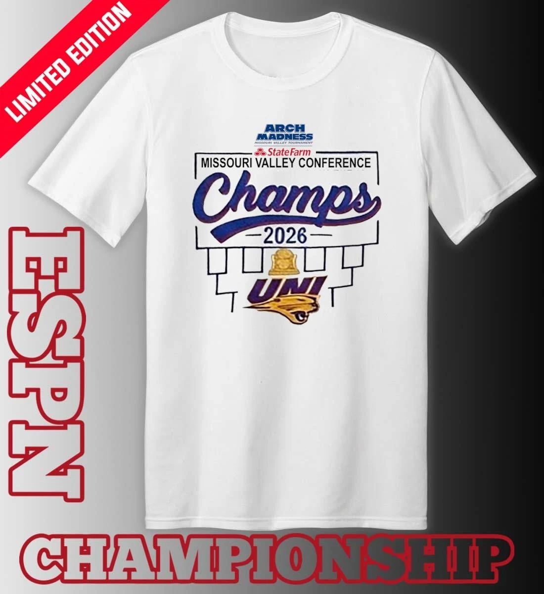 Northern Iowa Men’s Basketball 2026 MVC Tournament Champions Locker Room T-Shirt