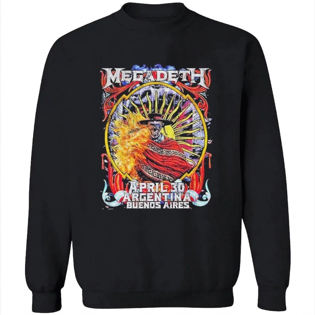 Megadeth Argentina 2026 Merch Tee At Buenos Aires On April 30 2026 Artwork By Blurryoso Cowboy Shirt