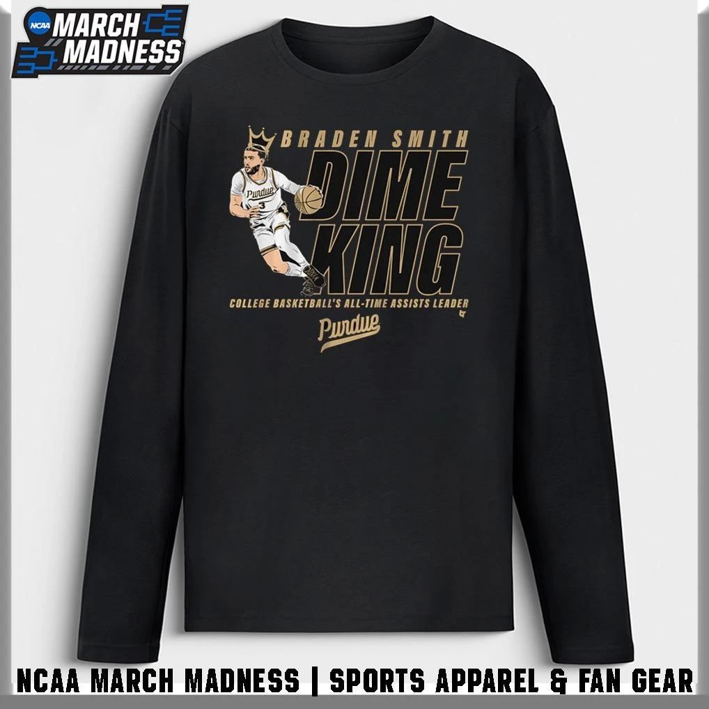 Braden Smith Dime King All-Time Assists Leader Record Purdue Basketball T-Shirt