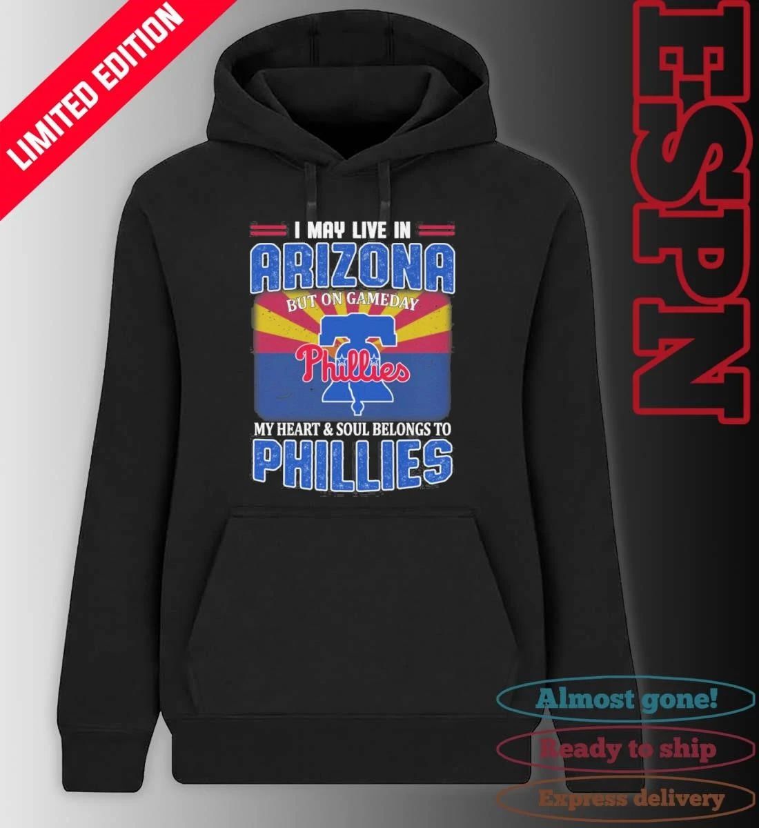 I May Live In Arizona But On Gameday My Heart & Soul Belongs To Philadelphia Phillies Shirt
