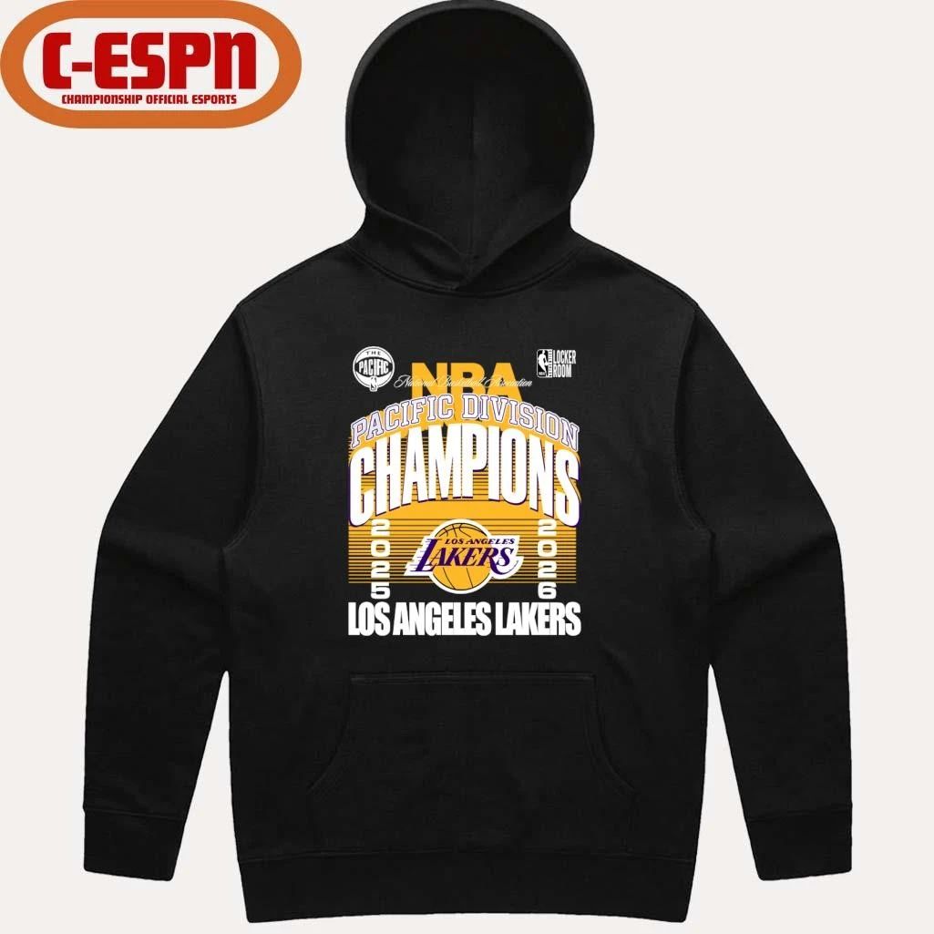 Los Angeles Lakers 2026 NBA Pacific Division Champions Locker Room T-Shirt