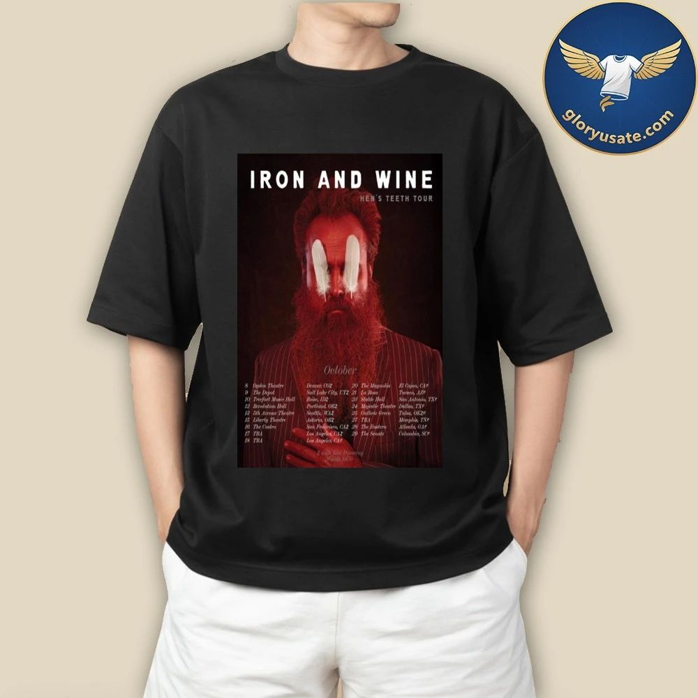 Iron & Wine Hen’s Teeth Tour October 2026 Poster Shirt