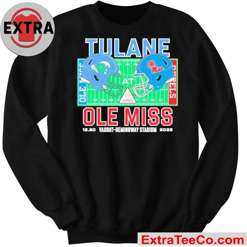 Tulane vs. Ole Miss 2025 College Football Playoff University Football Playoffs at Vaught-Hemingway Stadium Logo Shirt
