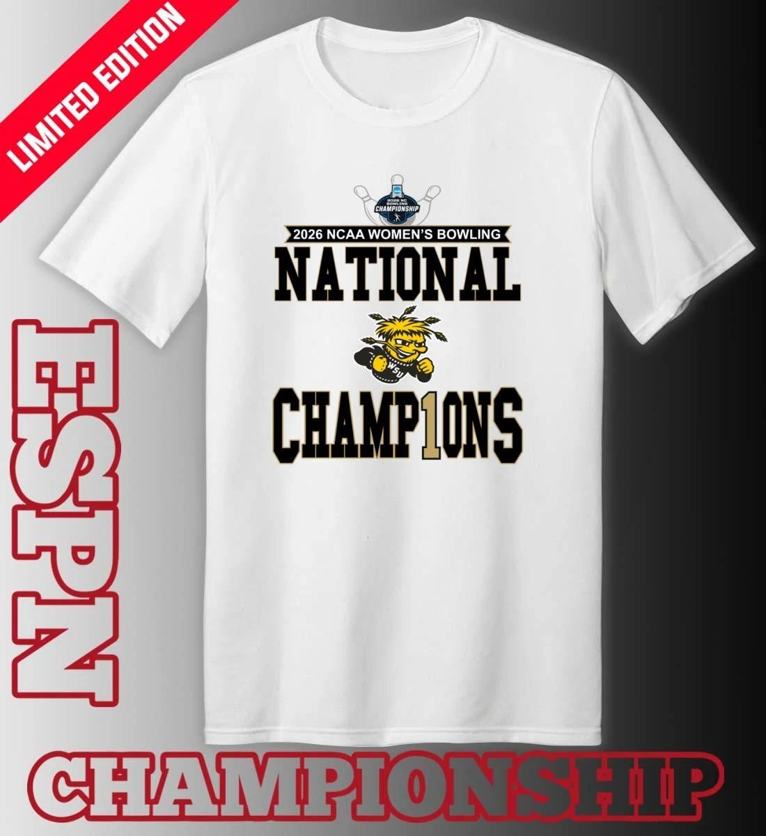 Wichita State Shockers 2026 National Collegiate Women’s Bowling National Champions Locker Room T-Shirt