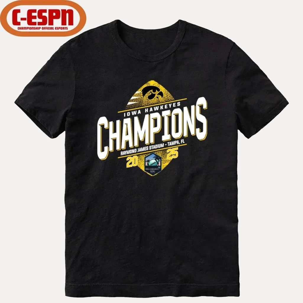 Iowa Hawkeyes Reliaquest Bowl Champions T-Shirt