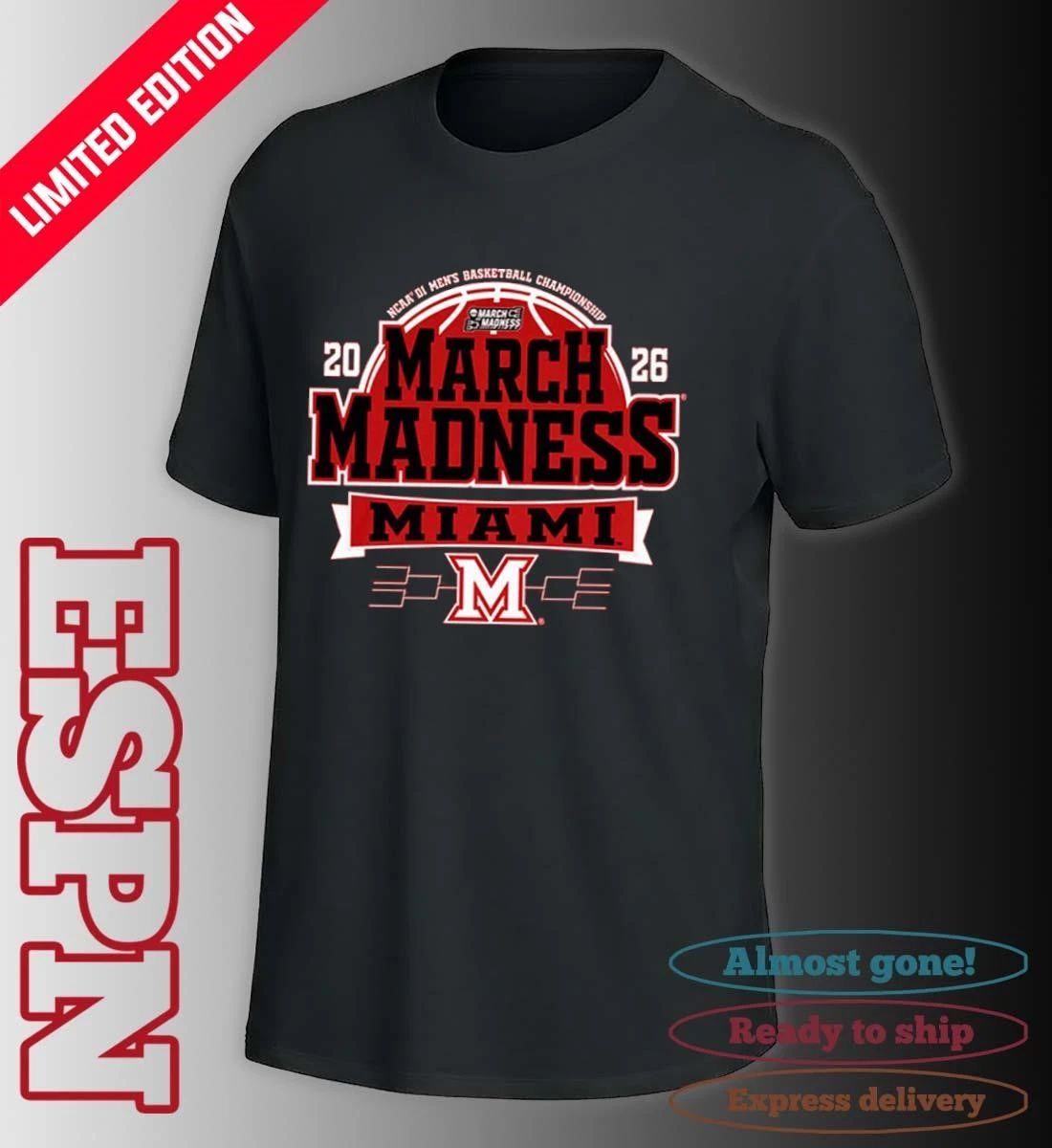 Miami RedHawks 2026 NCAA Men’s Basketball March Madness Bound Shirt
