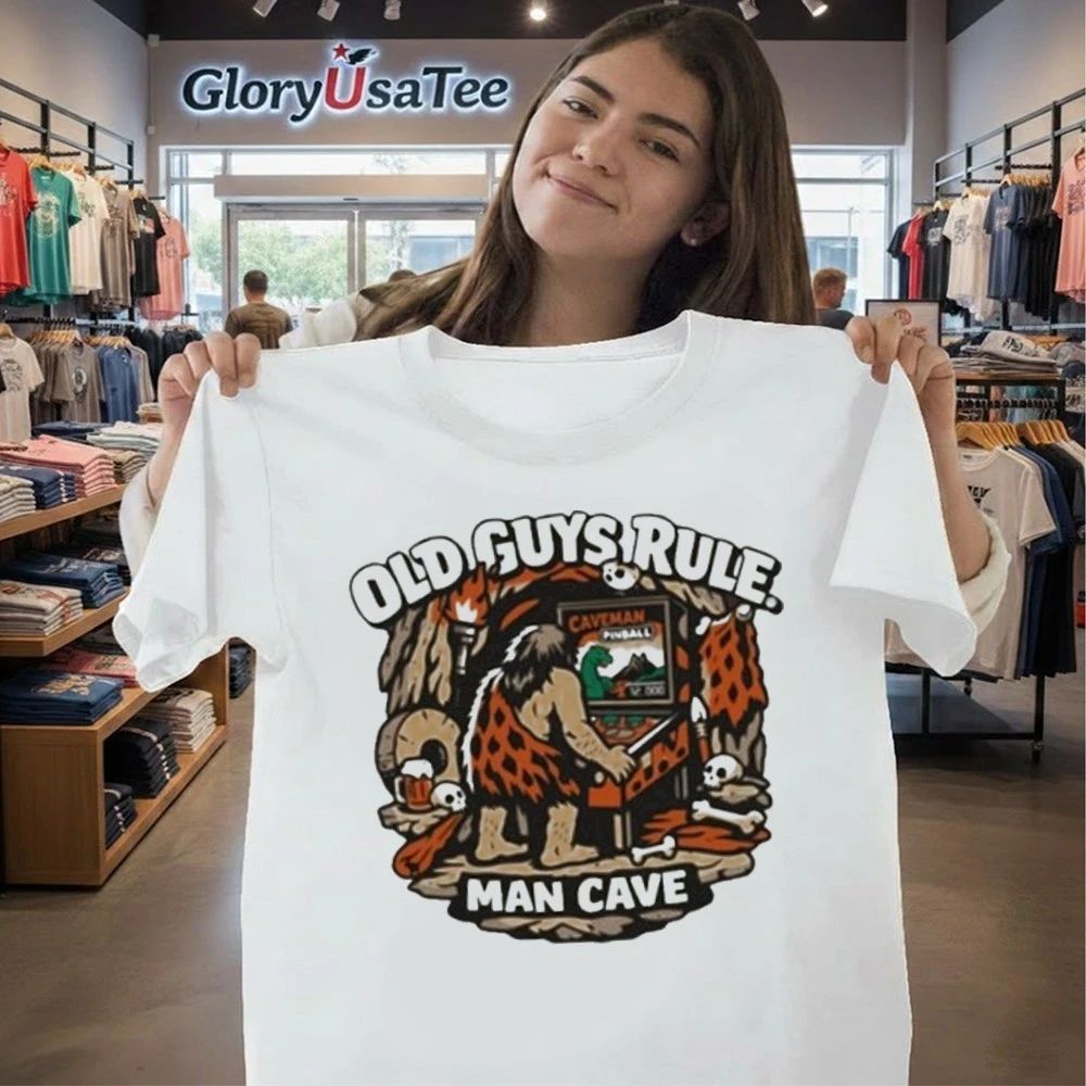 man cave chocolate old guys rule shed shirt
