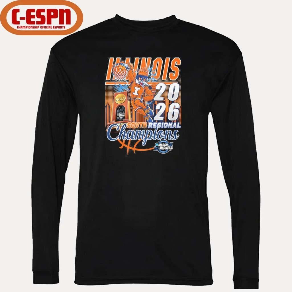 Illinois Men’s Basketball Mascot 2026 South Regional Champions Shirt