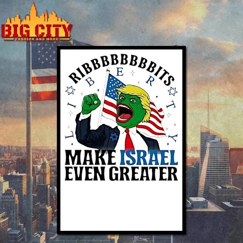 Trump Pepe The Frog Ribbits Make Israel Even Greater Meme Funny Shirt