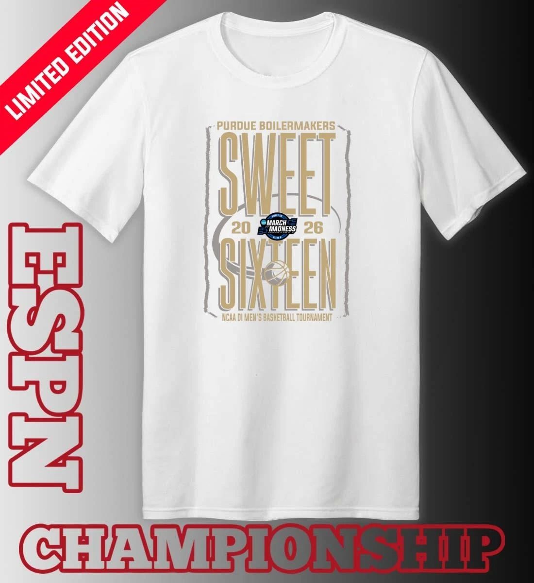 Purdue Boilermakers Sweet Sixteen 2026 NCAA DI Men’s Basketball Tournament T-Shirt