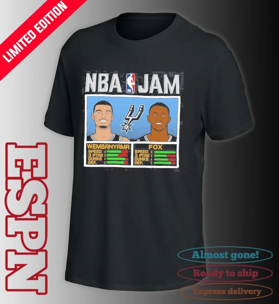 NBA Jam Victor Wembanyama and De’Aaron Fox San Antonio Spurs Shirt