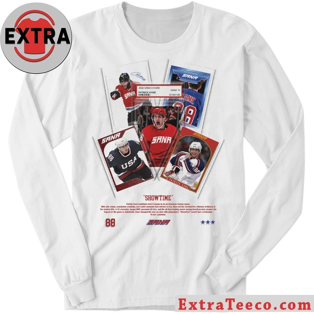 Professional hockey player Patrick Kane trading card 2026 SANA X KANE T-Shirt