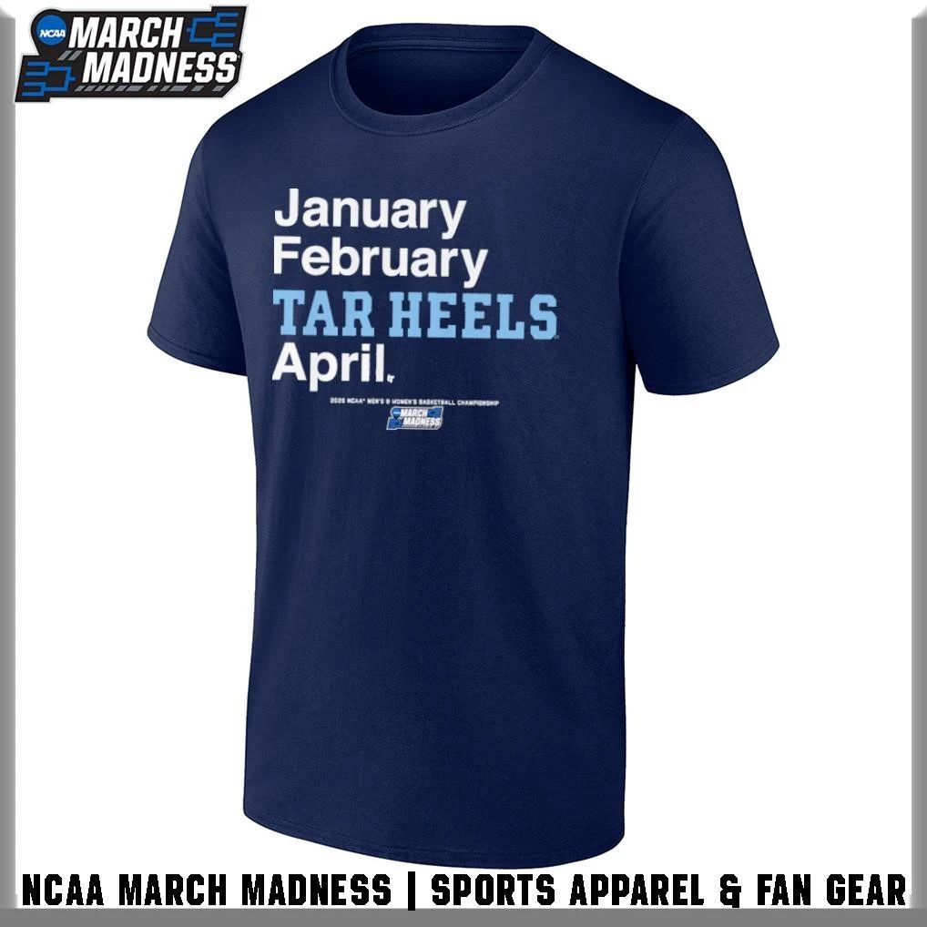 UNC Tar Heels Men’s and Women’s Basketball 2026 March Madness Month T-Shirt