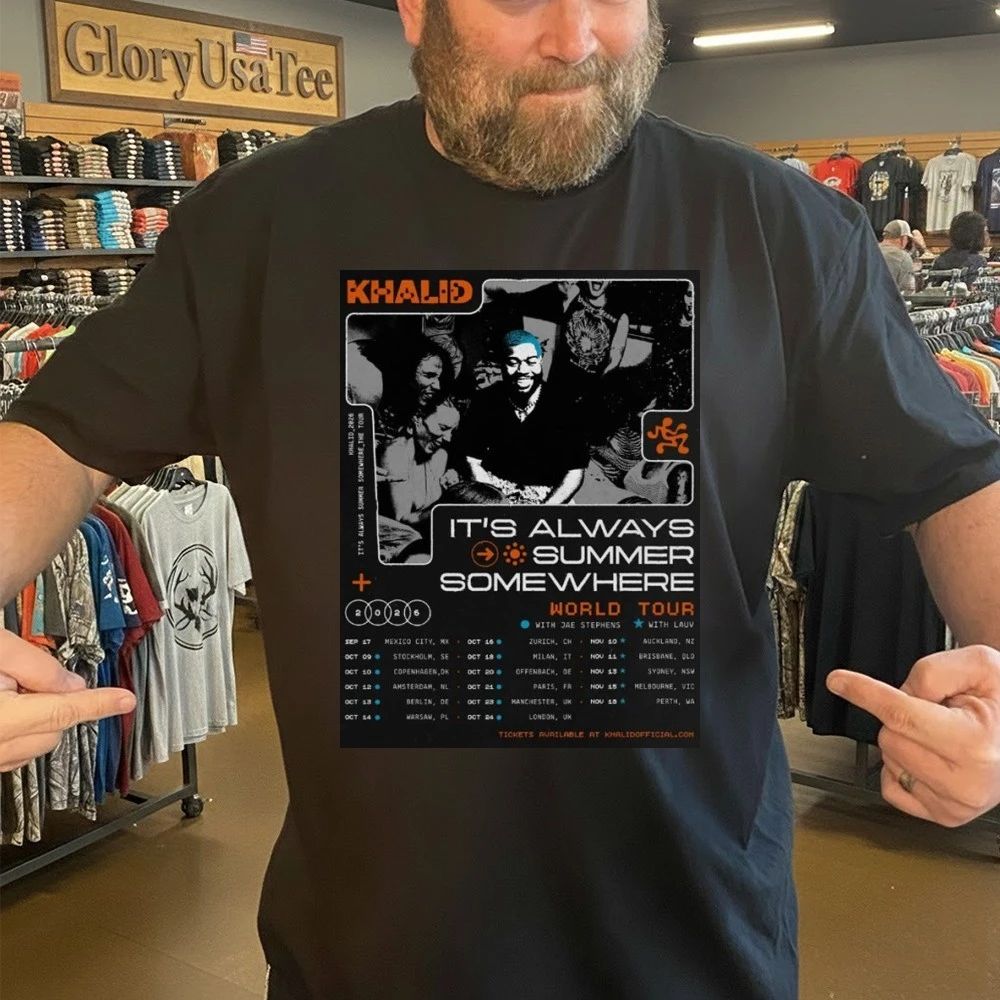 Khalid World Tour 2026 It’s Always Summer Somewhere Schedule Tour Dates Poster Shirt