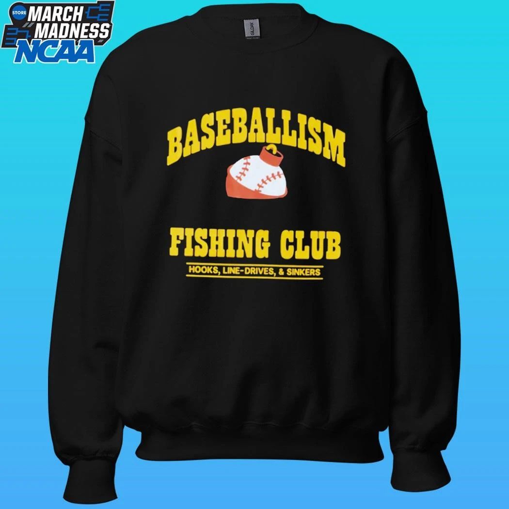 Baseballism Fishing Club Hooks Line Drives And Sinkers Shirt