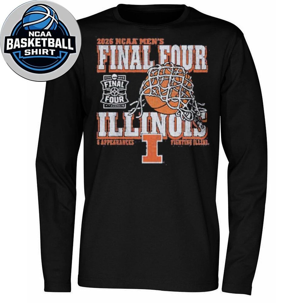 Illinois Fighting Illini Navy Blue Blue 84 2026 Men’s Basketball Final Four Logo Graphic T-Shirt