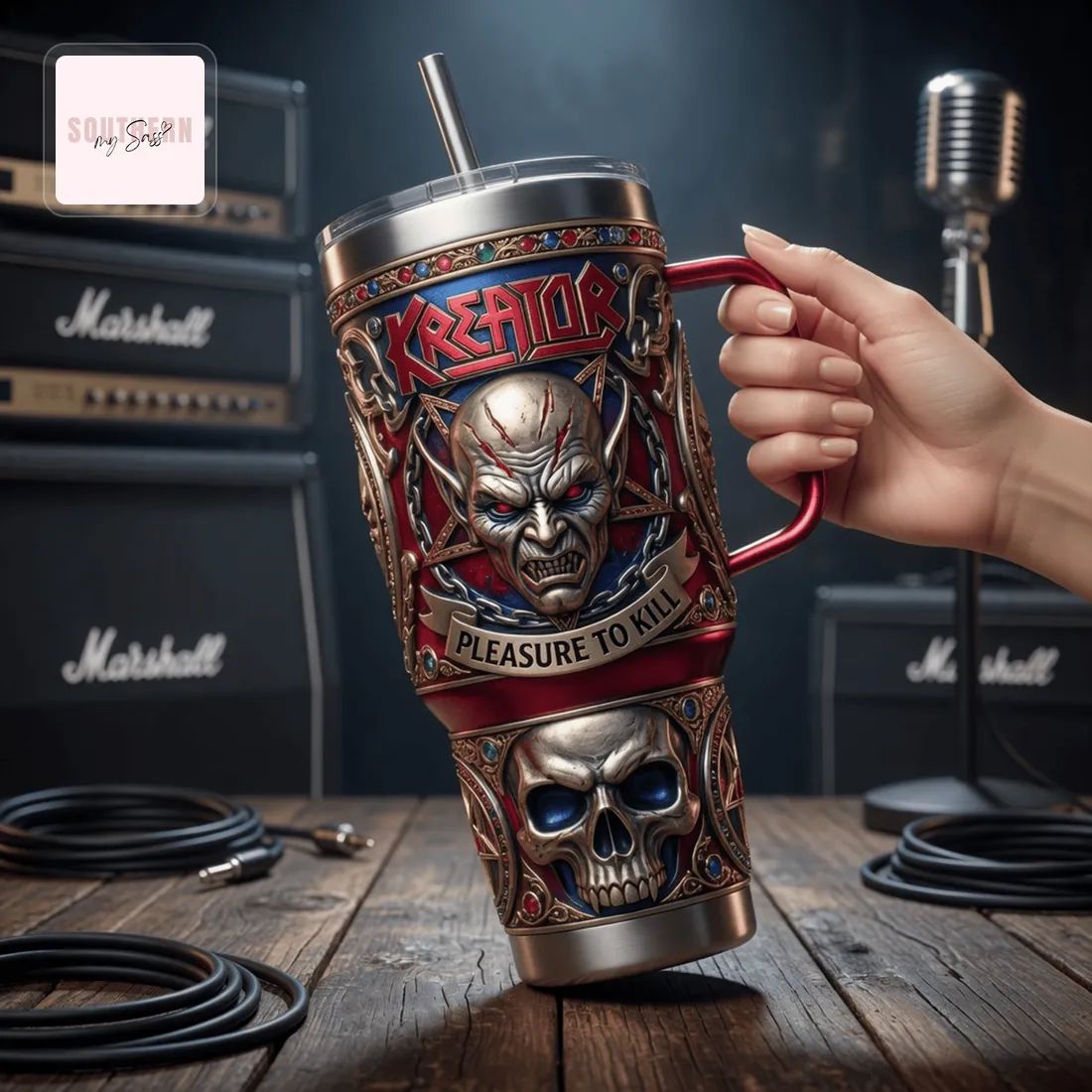 Kreator Thrash Metal Band 40oz Yeti Tumbler With Handle