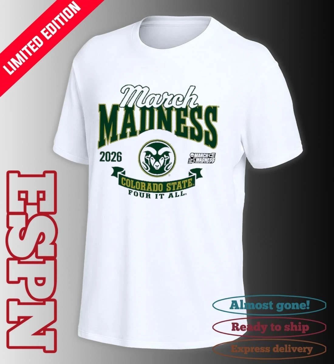 Colorado State Rams Women’s Basketball 2026 NCAA March Madness Bound T-Shirt
