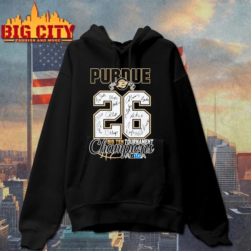 Purdue 2026 27-8 26 big ten tournament champions singatures T-shirt