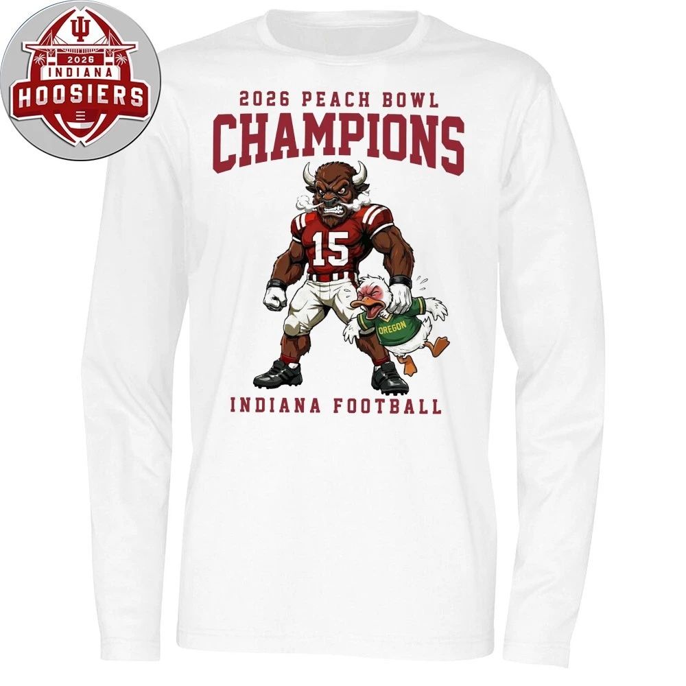 Indiana Football Peach Bowl Champions College Football Playoffs Mascot Hoodie Shirt