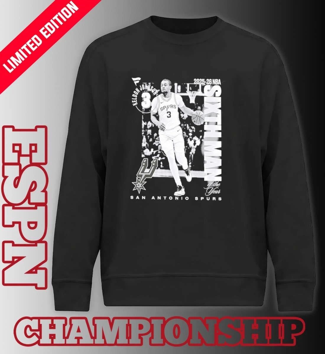 Keldon Johnson San Antonio Spurs 2025-26 NBA Sixth Man Legacy T-Shirt