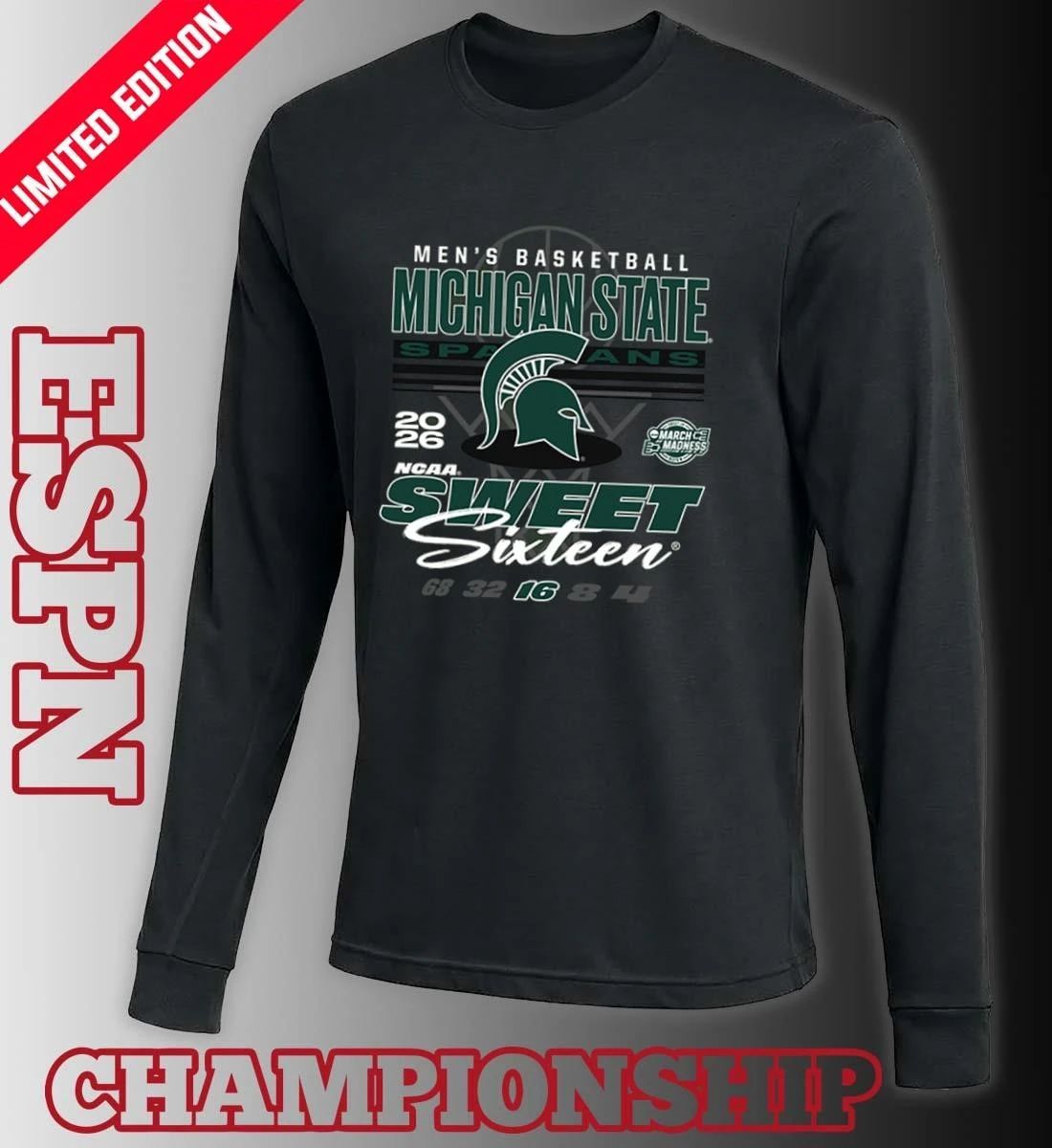 Michigan State Spartans 2026 NCAA March Madness Sweet 16 Bound Shirt
