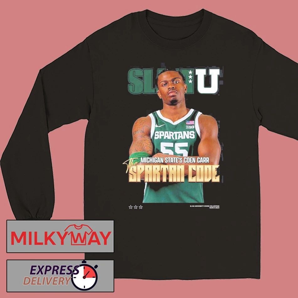 SLAMU Michigan State Spartans Coen Carr The Spartan Code Magazine Cover T-Shirt