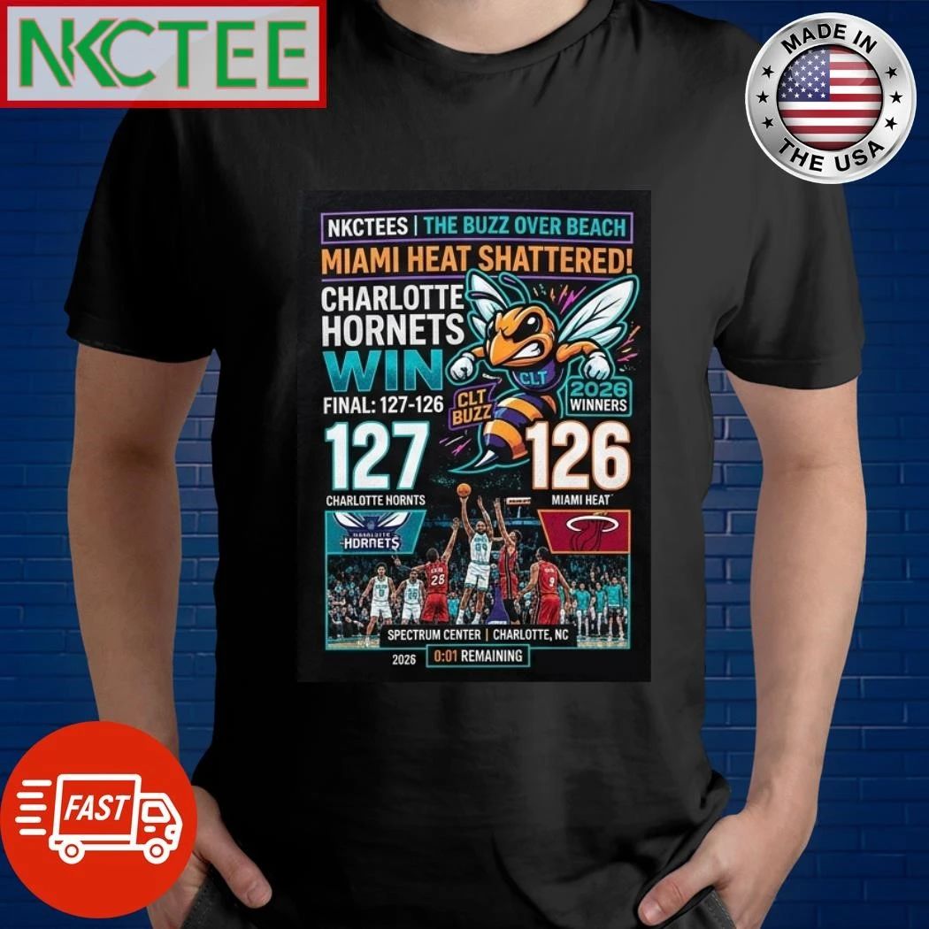 Charlotte Hornets win 127-126 Miami Heat The buzz over beach shirt