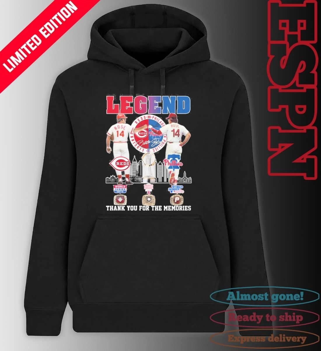 Legend Pete Rose Reds And Phillies Shirt