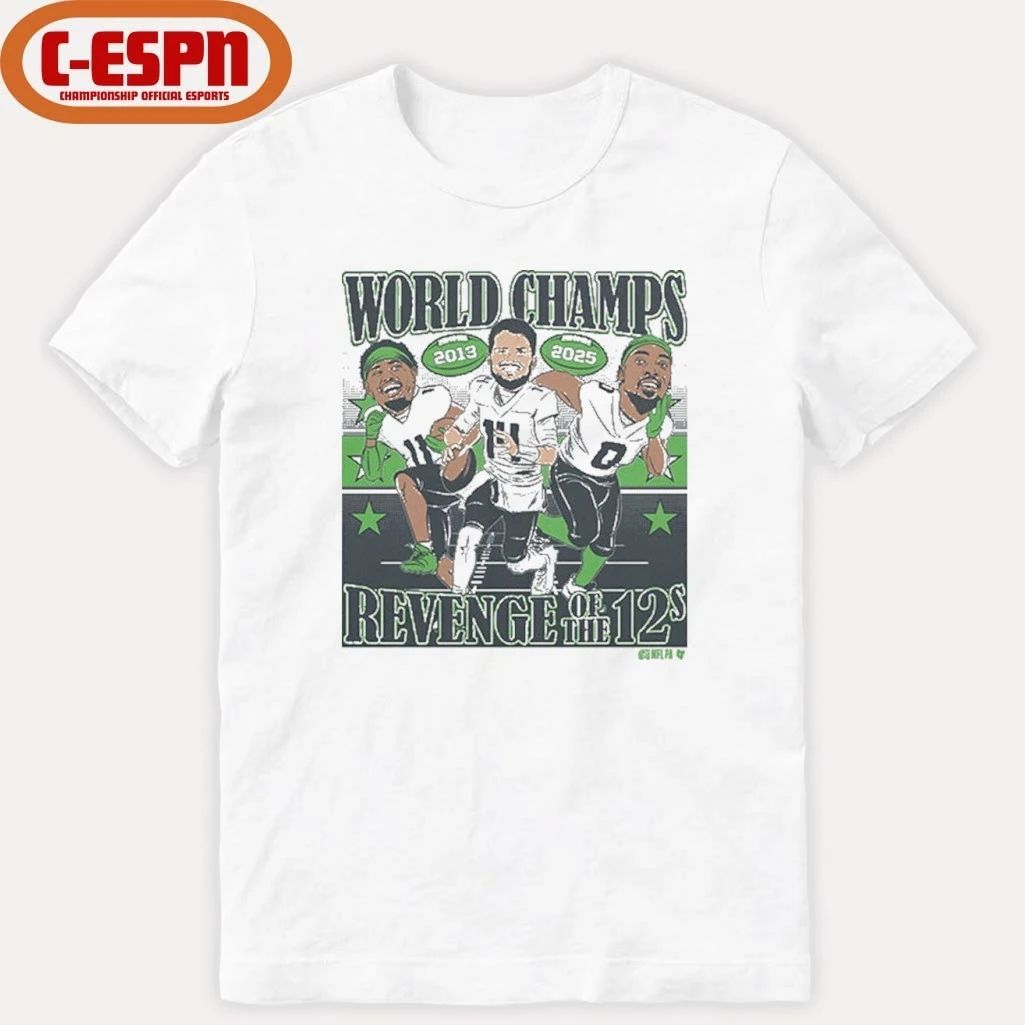 Sam Darnold, Jaxon Smith-Njigba, & DeMarcus Lawrence World Champions Caricatures Shirt
