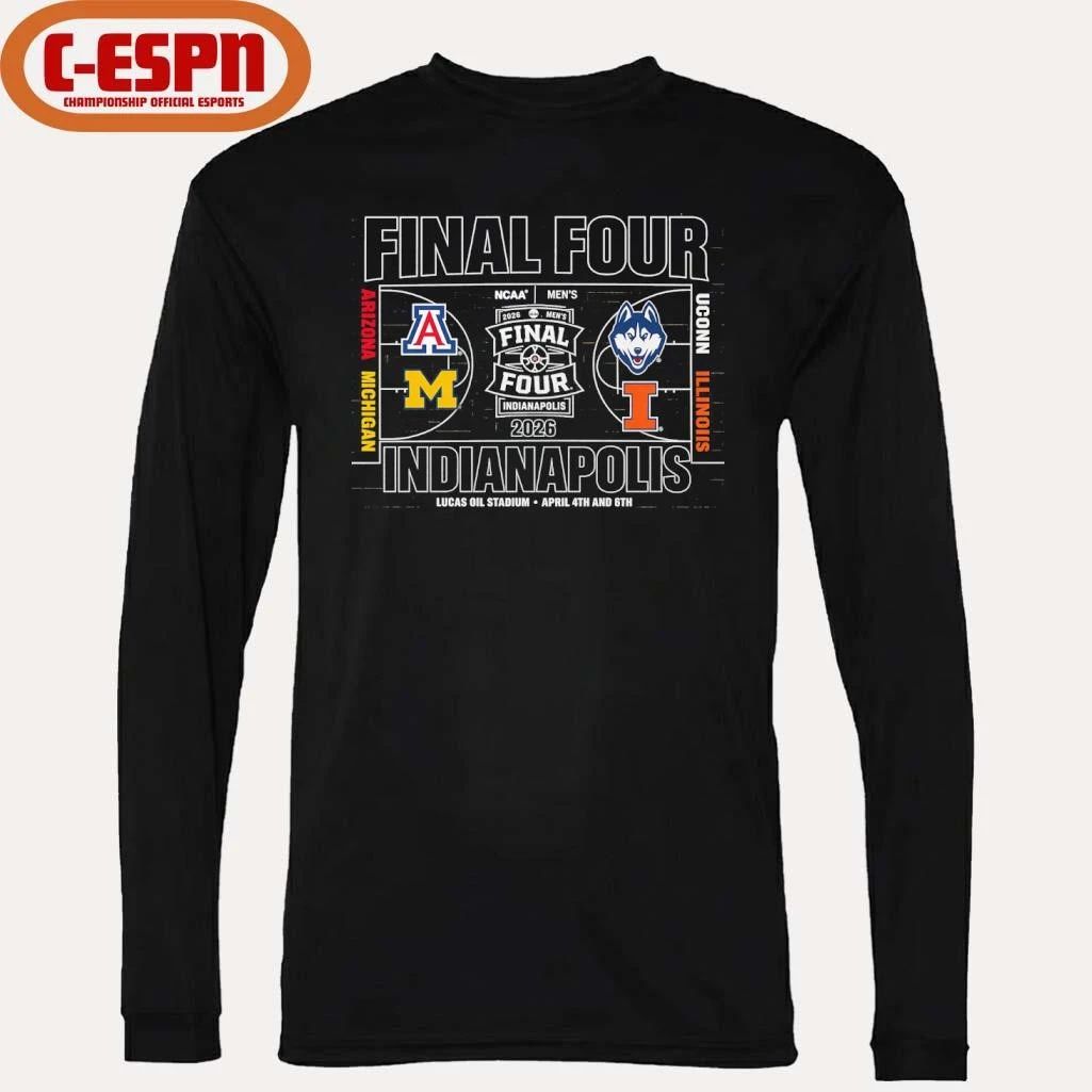 2026 Men’s Basketball Final Four 4-Team Court T-Shirt