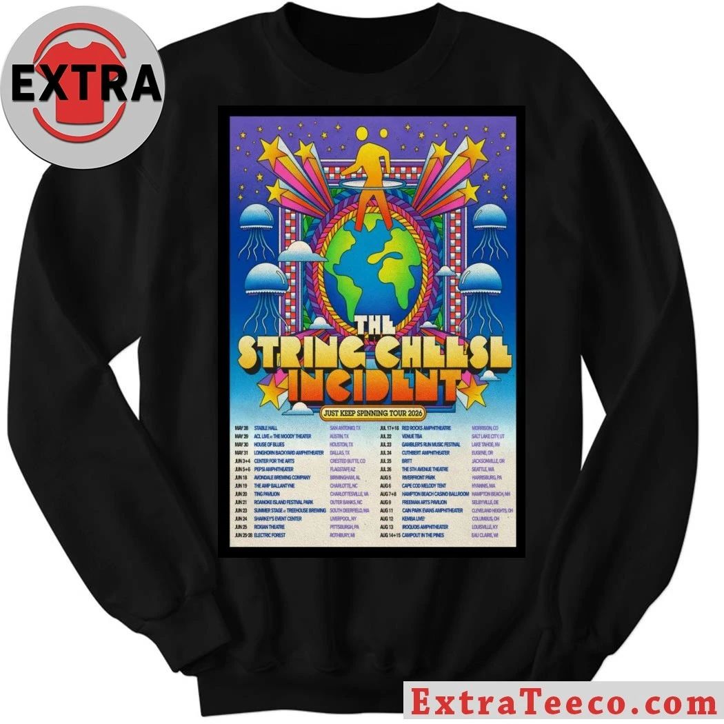 The String Cheese Incident Just Keep Spinning 2026 Shows Poster Shirt