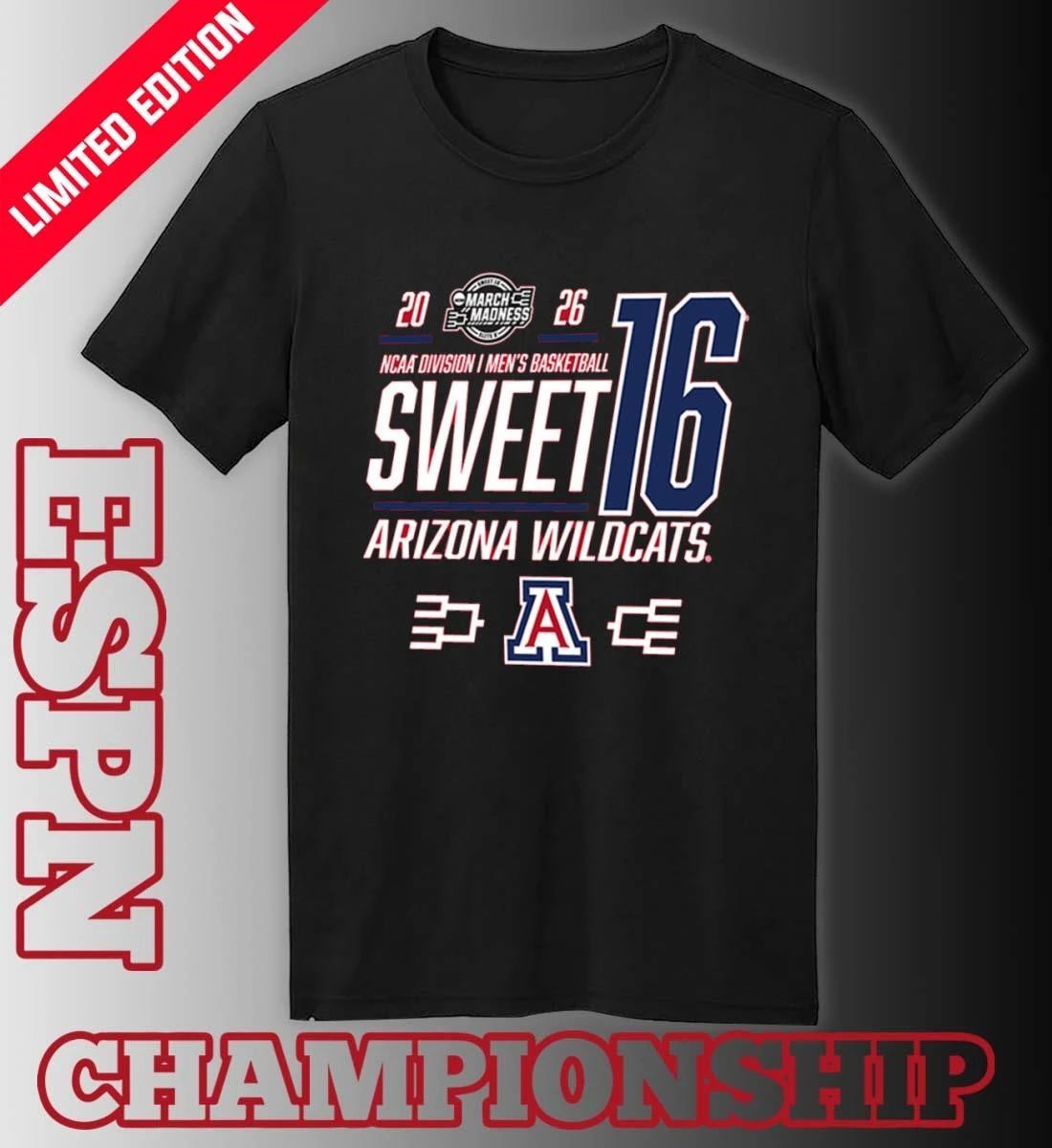 Arizona Wildcats NCAA Men’s March Madness Sweet 16 Shirt