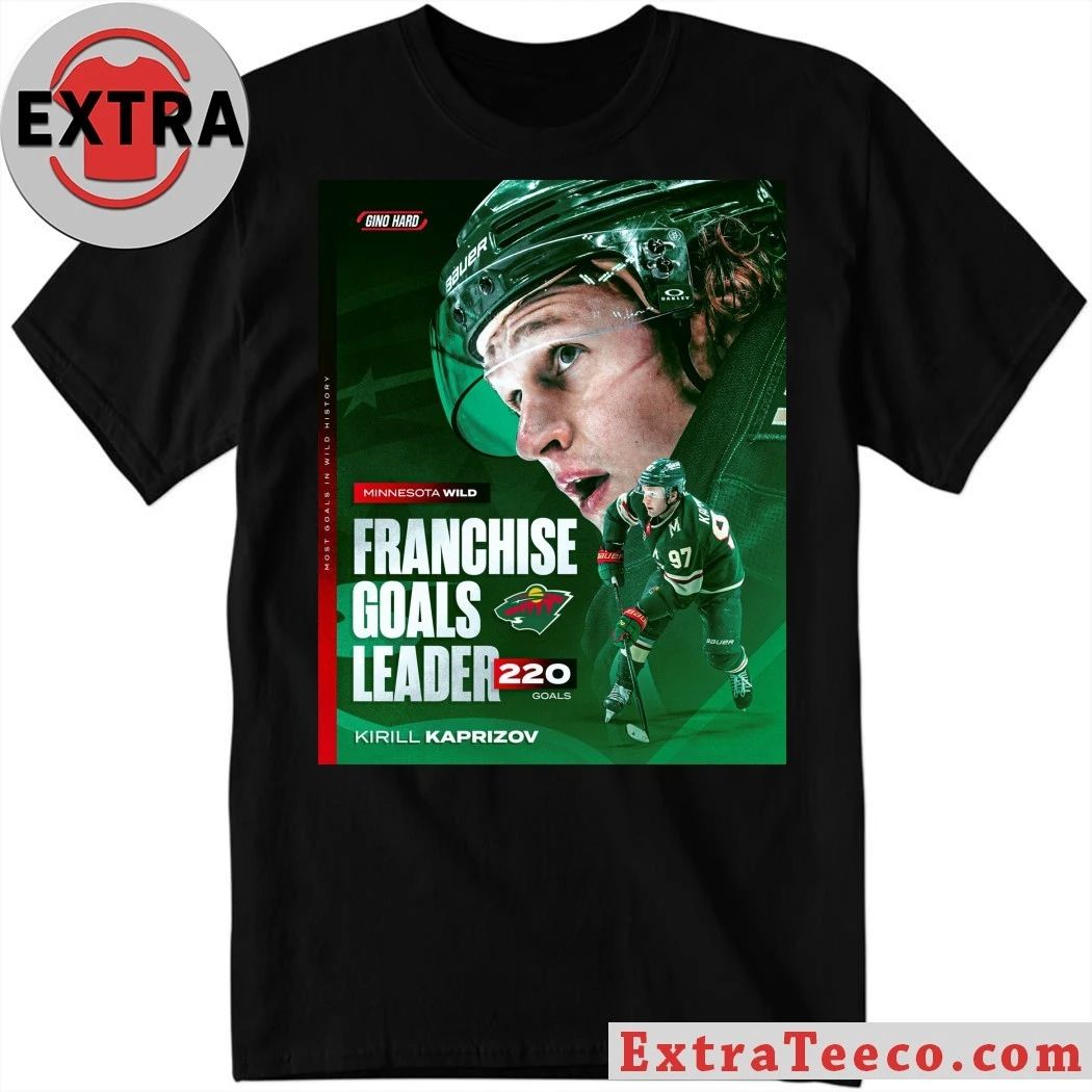 Kirill Kaprizov, vice-captain of the Minnesota Wild ice hockey team in the National Ice Hockey League Shirt