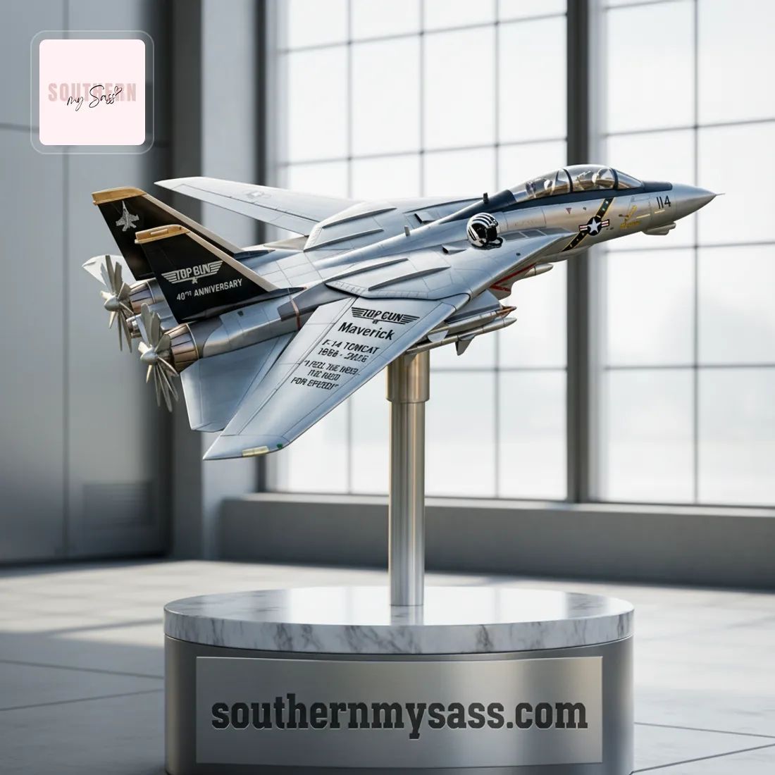 Gun F-14 Tomcat Maverick 40th Anniversary Garden Wind Spinner
